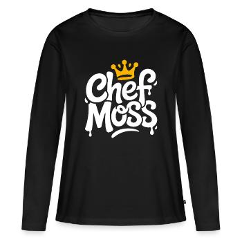 Chefmoss with Crown – Cool Chefin Design - Women's Premium Organic Long Sleeve Shirt - black - Front - Julia (174cm)