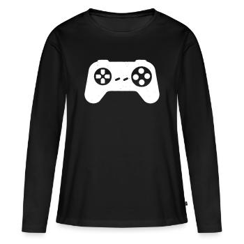  Controller Vintage Textur - Frauen Premium Bio Langarmshirt - Schwarz - Vorne - Julia (174cm)