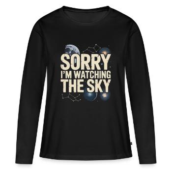 Astronomer Galaxy Outerspace Universe Astronomy - Women's Premium Organic Long Sleeve Shirt - black - Front - Julia (174cm)