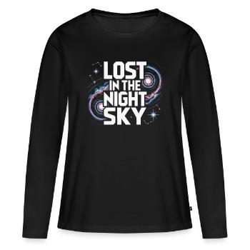Astronomer Galaxy Outerspace Universe Astronomy - Women's Premium Organic Long Sleeve Shirt - black - Front - Julia (174cm)