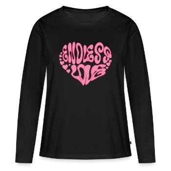 Amour sans fin – Heart - T-shirt manches longues Premium bio Femme - noir - Devant - Julia (174cm)