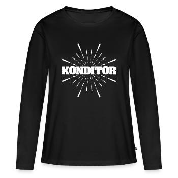 Gift for pastry chef - Women's Premium Organic Long Sleeve Shirt - black - Front - Julia (174cm)