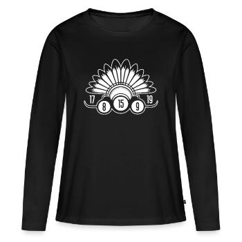 Bingo Bingo Amérindien - T-shirt manches longues Premium bio Femme - noir - Devant - Julia (174cm)