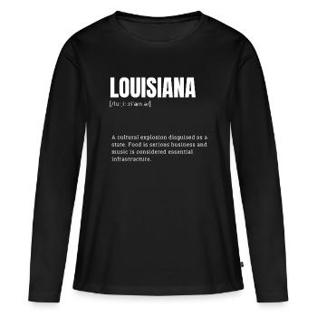 Louisiana Kulturexplosion Shirt - Frauen Premium Bio Langarmshirt - Schwarz - Vorne - Julia (174cm)
