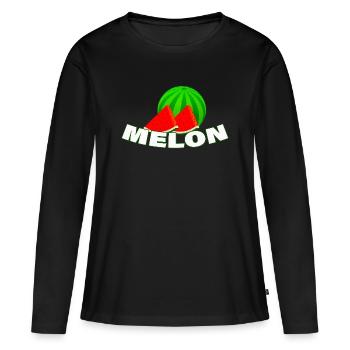melon - T-shirt manches longues Premium bio Femme - noir - Devant - Julia (174cm)