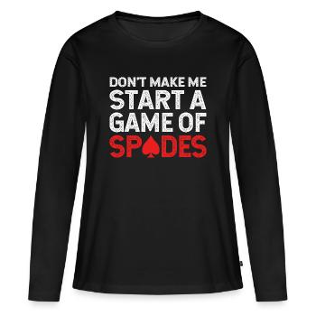 Card Game Spades of Spades Playing Card - Women's Premium Organic Long Sleeve Shirt - black - Front - Julia (174cm)