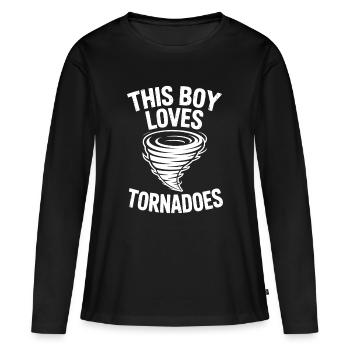 Dictons sur les tornades Tornades Drôle de cadeau de tornade - T-shirt manches longues Premium bio Femme - noir - Devant - Julia (174cm)