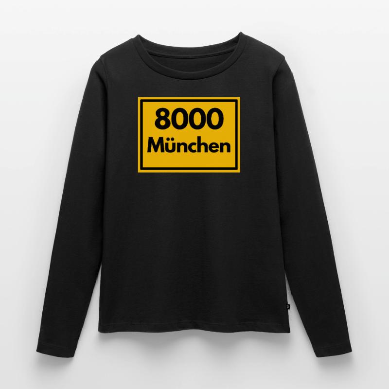 OLD POSTCODE POSTCODE RETRO 8000 MUNICH BAVARIA Women's Premium Organic Long Sleeve Shirt