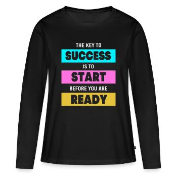 Unternehmer Workaholic - Frauen Premium Bio Langarmshirt - Schwarz - Vorne - Julia (174cm)