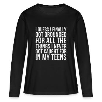 Je suppose que j’ai finalement été puni pour tout ça - T-shirt manches longues Premium bio Femme - noir - Devant - Julia (174cm)