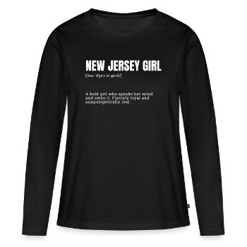Fille du New Jersey confiante - T-shirt manches longues Premium bio Femme - noir - Devant - Julia (174cm)