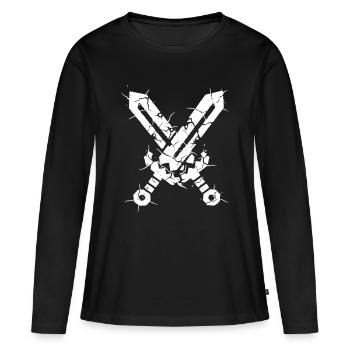 Combat des failles des épées croisées - T-shirt manches longues Premium bio Femme - noir - Devant - Julia (174cm)