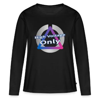 Electro Neon - T-shirt manches longues Premium bio Femme - noir - Devant - Julia (174cm)