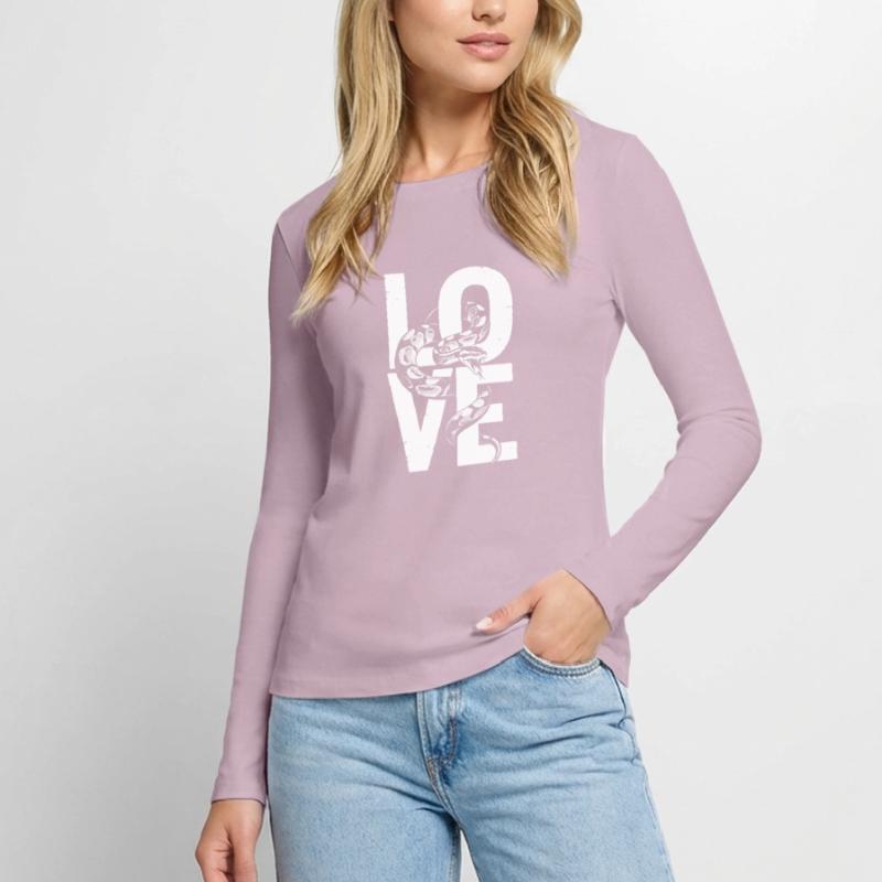 Königspython Schlangen LOVE Terrarium Python Frauen Premium Bio Langarmshirt