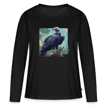 Vulture - Women's Premium Organic Long Sleeve Shirt - black - Front - Julia (174cm)