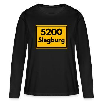 ALTE POSTLEITZAHL PLZ RETRO SIEGBURG - RHEIN SIEG - Frauen Premium Bio Langarmshirt - Schwarz - Vorne - Julia (174cm)
