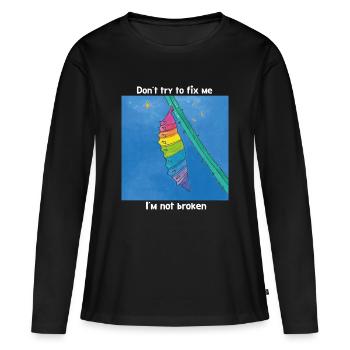 Gut so, wie ich bin!  - Frauen Premium Bio Langarmshirt - Schwarz - Vorne - Julia (174cm)