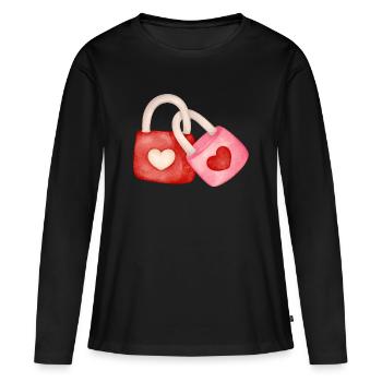 Lovers, Mad in Love, Valentine's Day - Women's Premium Organic Long Sleeve Shirt - black - Front - Julia (174cm)
