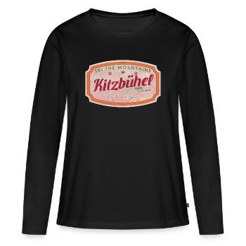 Alpine Vintage Label Kitzbühel Austria - T-shirt manches longues Premium bio Femme - noir - Devant - Julia (174cm)