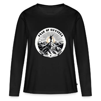Sommet du succès - T-shirt manches longues Premium bio Femme - noir - Devant - Julia (174cm)
