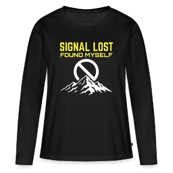 Signal perdu trouvé moi-même - T-shirt manches longues Premium bio Femme - noir - Devant - Julia (174cm)