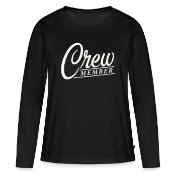 membre d’équipage - T-shirt manches longues Premium bio Femme - noir - Devant - Julia (174cm)