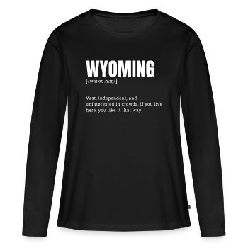 Typographie du terrain en audace du Wyoming - T-shirt manches longues Premium bio Femme - noir - Devant - Julia (174cm)