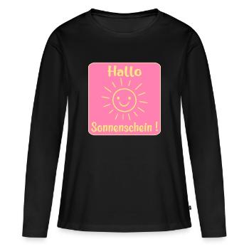 Bonjour rayon de soleil - T-shirt manches longues Premium bio Femme - noir - Devant - Julia (174cm)