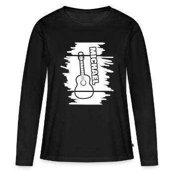 Michael als Gitarrenspielen - Frauen Premium Bio Langarmshirt - Schwarz - Vorne - Julia (174cm)
