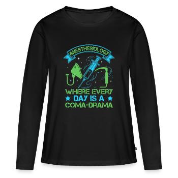 Anesthésiste Coma-Drame Anesthésie - T-shirt manches longues Premium bio Femme - noir - Devant - Julia (174cm)