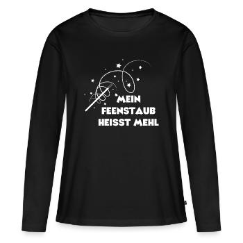 Ma poussière de fée s’appelle la farine - T-shirt manches longues Premium bio Femme - noir - Devant - Julia (174cm)