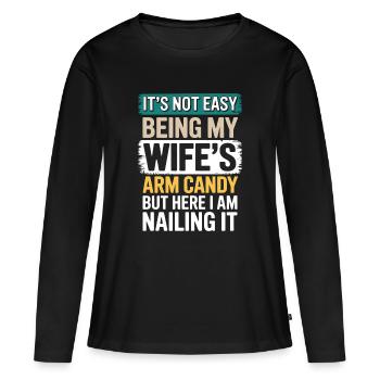 Ehefrau Sprüche Ehefrauen Lustige Ehefrau Geschenk - Frauen Premium Bio Langarmshirt - Schwarz - Vorne - Julia (174cm)