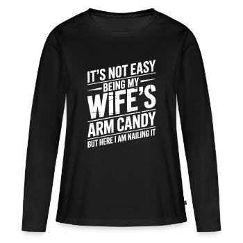 Ehefrau Sprüche Ehefrauen Lustige Ehefrau Geschenk - Frauen Premium Bio Langarmshirt - Schwarz - Vorne - Julia (174cm)