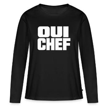 Qui Chef - T-shirt manches longues Premium bio Femme - noir - Devant - Julia (174cm)