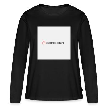 Logo du réticule Game Pro - T-shirt manches longues Premium bio Femme - noir - Devant - Julia (174cm)