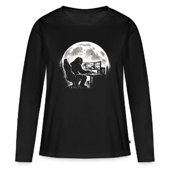 Bigfoot Gamer - Frauen Premium Bio Langarmshirt - Schwarz - Vorne - Julia (174cm)