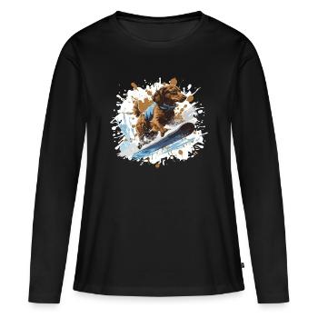 Teckel Teckel Teckel Snowboard - T-shirt manches longues Premium bio Femme - noir - Devant - Julia (174cm)