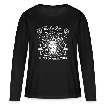 Salaires frais, trop de trous - T-shirt manches longues Premium bio Femme - noir - Devant - Julia (174cm)