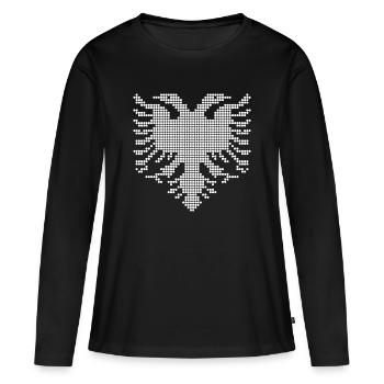 Emblème albanais, double tête en forme de tapets - T-shirt manches longues Premium bio Femme - noir - Devant - Julia (174cm)
