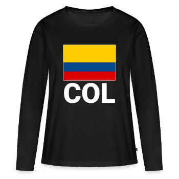 Drapeau de la Colombie avec l’abréviation COL - T-shirt manches longues Premium bio Femme - noir - Devant - Julia (174cm)