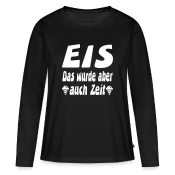 Eis - Frauen Premium Bio Langarmshirt - Schwarz - Vorne - Julia (174cm)