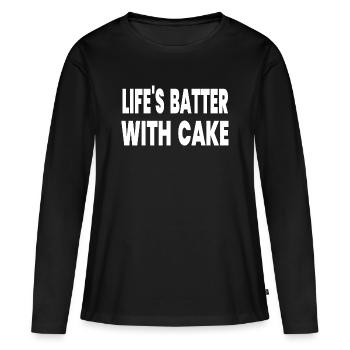 Gâteau - T-shirt manches longues Premium bio Femme - noir - Devant - Julia (174cm)