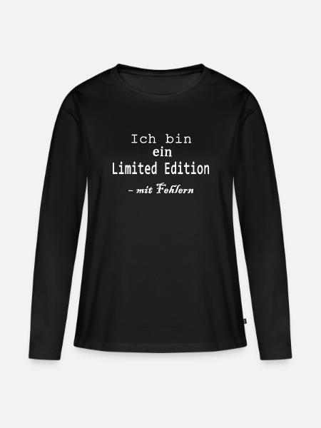 Limited Edition - Frauen Premium Bio Langarmshirt - Schwarz