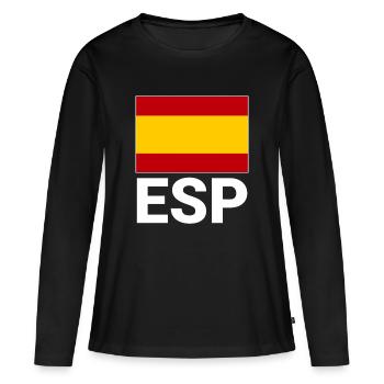 Drapeau sportif espagnol avec abréviation ESP - T-shirt manches longues Premium bio Femme - noir - Devant - Julia (174cm)