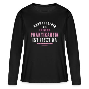 Hairdressing intern, thank you for your internship at the hair salon - Women's Premium Organic Long Sleeve Shirt - black - Front - Julia (174cm)