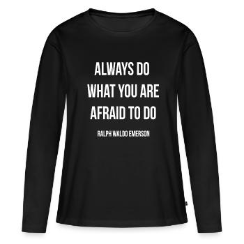 Ose faire une citation d’Emerson Tee - T-shirt manches longues Premium bio Femme - noir - Devant - Julia (174cm)