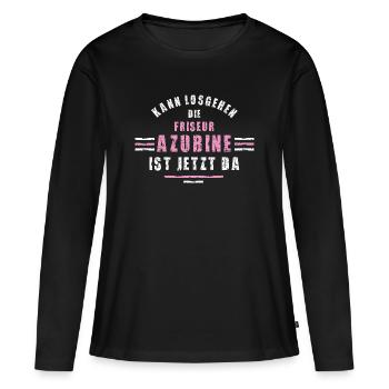 Coiffeur Stagiaire Formation Apprentissage Coiffeur Coiffeur Coiffeur - T-shirt manches longues Premium bio Femme - noir - Devant - Julia (174cm)