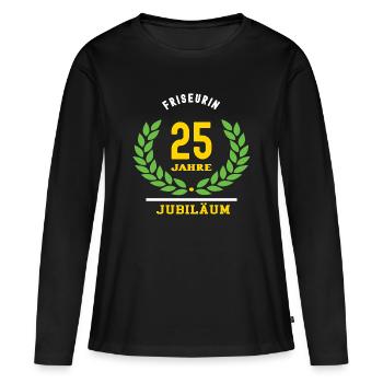 Friseurin Jubiläum 25 Jahre 25 jähriges Jubi - Frauen Premium Bio Langarmshirt - Schwarz - Vorne - Julia (174cm)