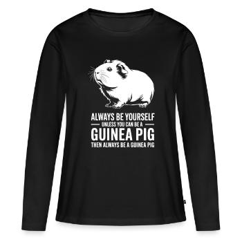 Expressions du cochon d’Inde Cadeau du cochon d’Inde - T-shirt manches longues Premium bio Femme - noir - Devant - Julia (174cm)