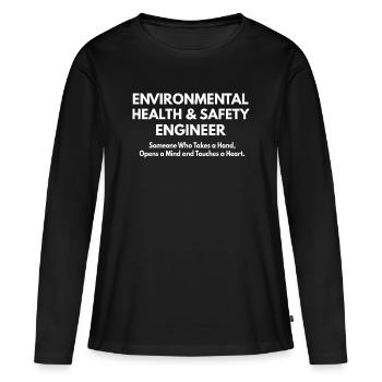 Ingénieur en sécurité environnementale - T-shirt manches longues Premium bio Femme - noir - Devant - Julia (174cm)